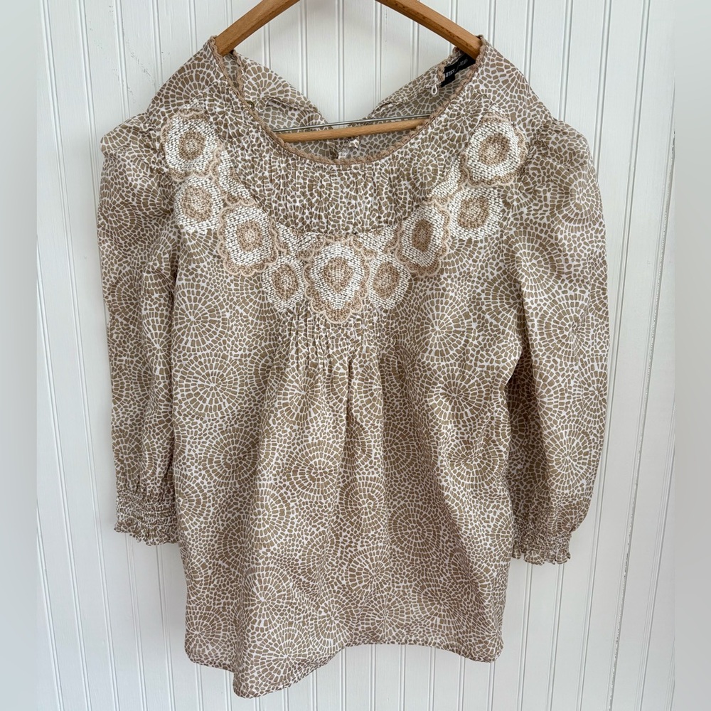 Nautica Beige 100% Cotton Top size XL